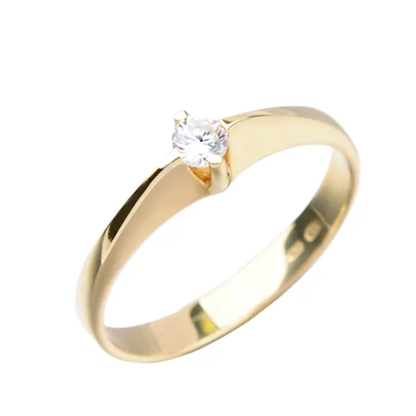 Dámský prsten žluté zlato 585/1000 zirkon DZ1956ZL