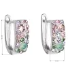 Stříbrné náušnice visací s krystaly Swarovski mix barev půlkruh 31123.3 sakura