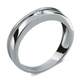 Dámský prsten bílé zlato 585/1000 přírodní diamant 0.070 ct G/SI DF1710