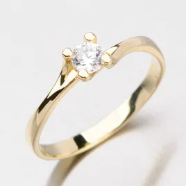 Dámský prsten žluté zlato 585/1000 zirkon DZ1855ZL