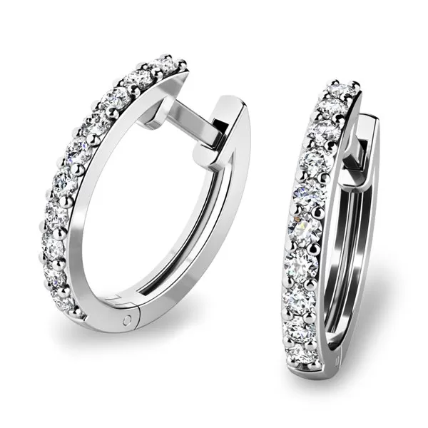 Dámské náušnice bílé zlato 585/1000 přírodní diamant 0.45 ct G/SI briliantové s tanzanitem tanzanit 10863-B-DIA-TAN