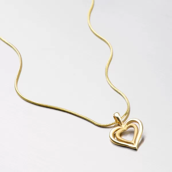 Zlaté srdíčko s lesklým a matným povrchem DZ1601