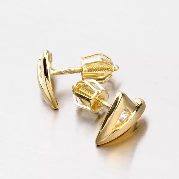 Dámské náušnice žluté zlato 585 zirkon DZ1865ZL