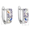 Stříbrné náušnice visací s krystaly Swarovski fialový půlkruh 31123.3 violet