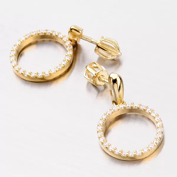 Dámské náušnice žluté zlato 585/000 zirkon DZ1979ZL