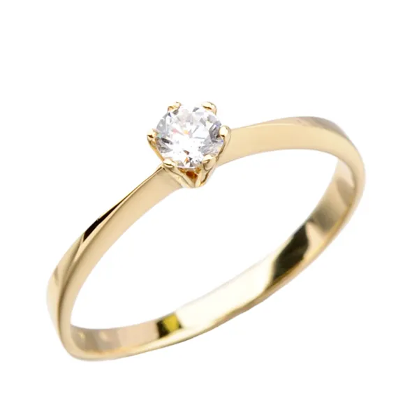 Dámský prsten žluté zlato 585/1000 zirkon DZ1877ZL