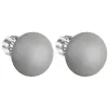 Stříbrné náušnice pecka s perlou Swarovski šedé kulaté 31142.3 pastel grey
