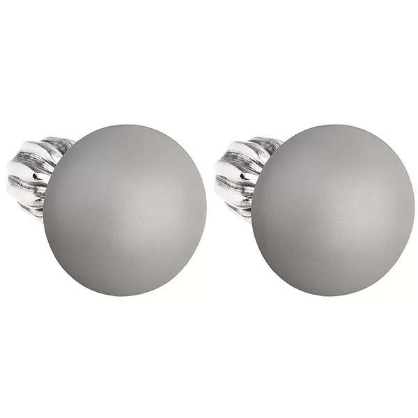 Stříbrné náušnice pecka s perlou Swarovski šedé kulaté 31142.3 pastel grey