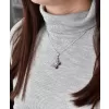 Stříbrný přívěsek s krystaly Swarovski mix barev motýl 34192.3 magic violet