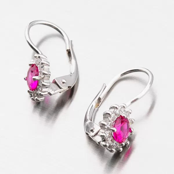 Dámské náušnice stříbro 925 zirkon rubín a YNG2166