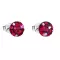Stříbrné náušnice pecka s krystaly Swarovski červené kulaté 31136.3 cherry
