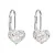 Stříbrné náušnice visací s krystaly Swarovski bílé srdce 31125.9