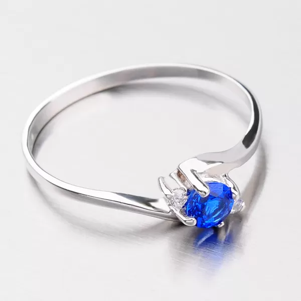 Prsten s tmavě modrým zirkonem 356-0106TM