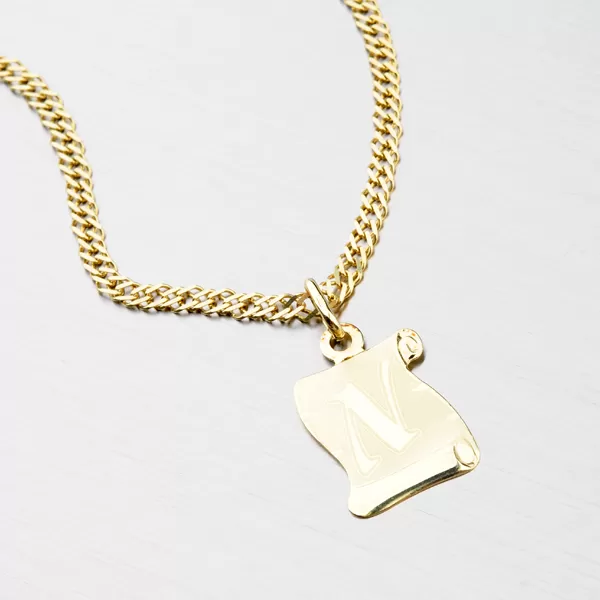 Přívěsek žluté zlato 585 pergamen s písmenkem N 43-2065-N