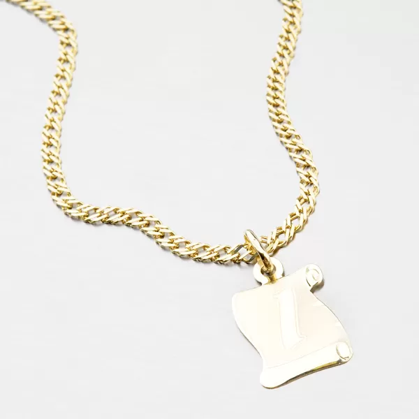 Přívěsek žluté zlato 585 pergamen s písmenkem 43-2065-I