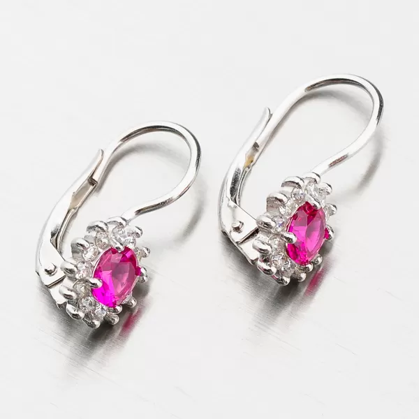 Dámské náušnice stříbro 925 zirkon rubín a YNG2166