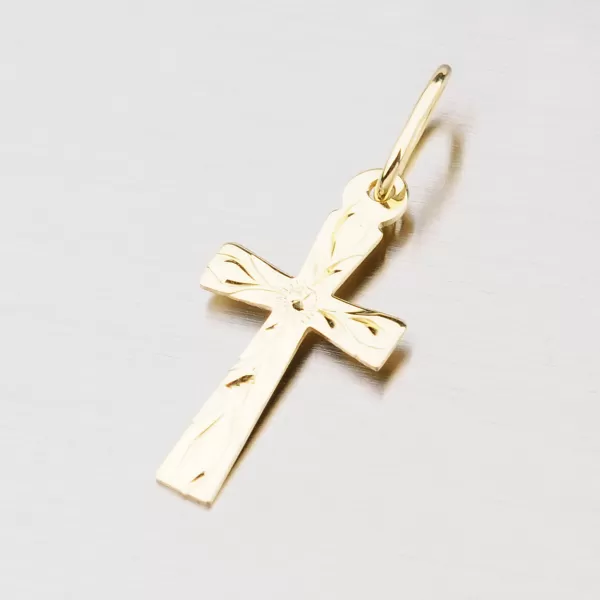Zlatý křížek s ručním rytím 322P-130099