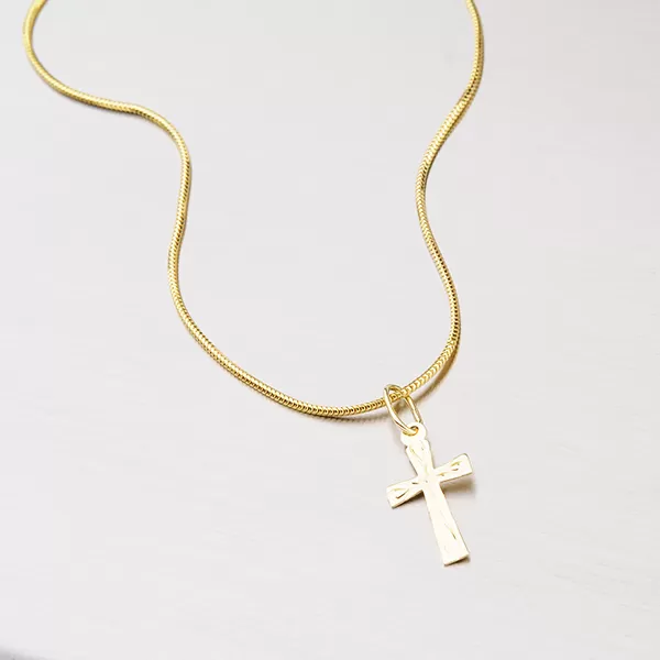 Zlatý křížek s ručním rytím 322P-130099