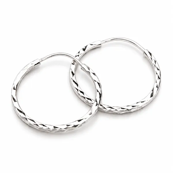 Dámské náušnice bílé zlato 585 kruhy - 20 mm 118-1448