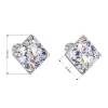 Stříbrné náušnice pecka s krystaly Swarovski fialový kosočtverec 31169.3