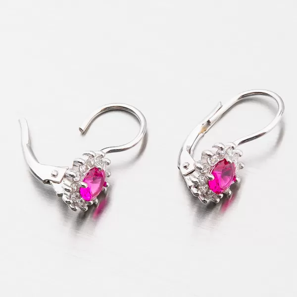 Dámské náušnice stříbro 925 zirkon rubín a YNG2166