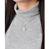 Stříbrný přívěsek s krystaly Swarovski bílý kulatý 34225.1