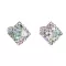 Stříbrné náušnice pecka s krystaly Swarovski mix barev kosočtverec 31169.3 sakura