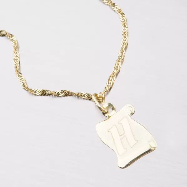 Přívěsek žluté zlato 585 pergamen s písmenkem H 43-2065-H