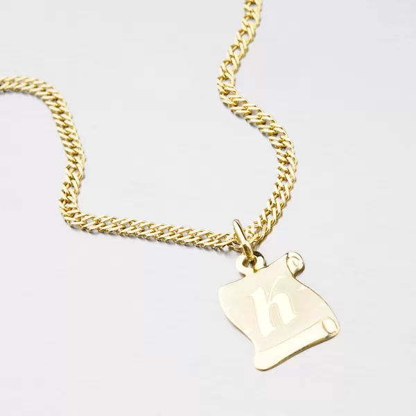 Přívěsek žluté zlato 585 pergamen s písmenkem K 43-2065-K