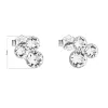 Stříbrné náušnice pecka s krystaly Swarovski bílé kulaté 31272.1