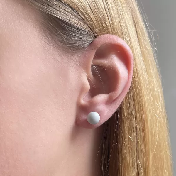 Stříbrné náušnice pecka s perlou Swarovski šedé kulaté 31142.3 pastel grey