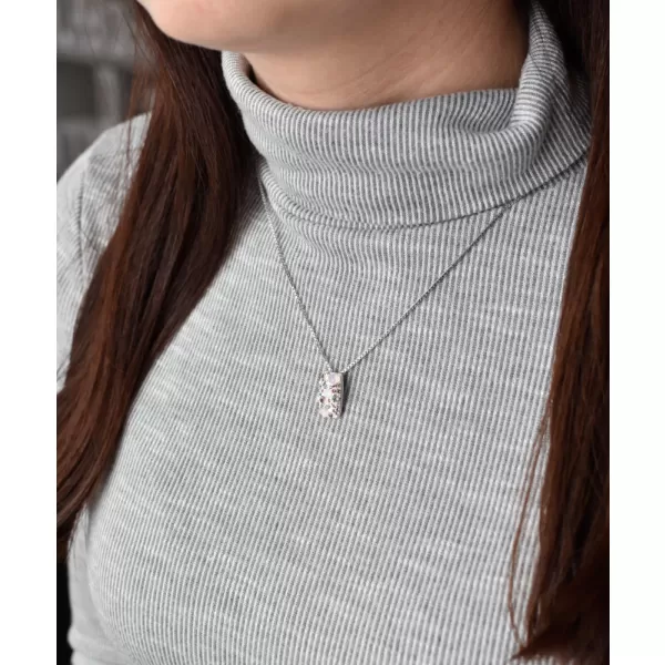 Stříbrný přívěsek s krystaly Swarovski růžový obdélník 34194.3