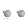 Stříbrné náušnice pecka s perlou Swarovski šedé kulaté 31142.3 pastel grey