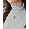 Stříbrný přívěsek s krystaly Swarovski červený obdélník 34194.3 cherry