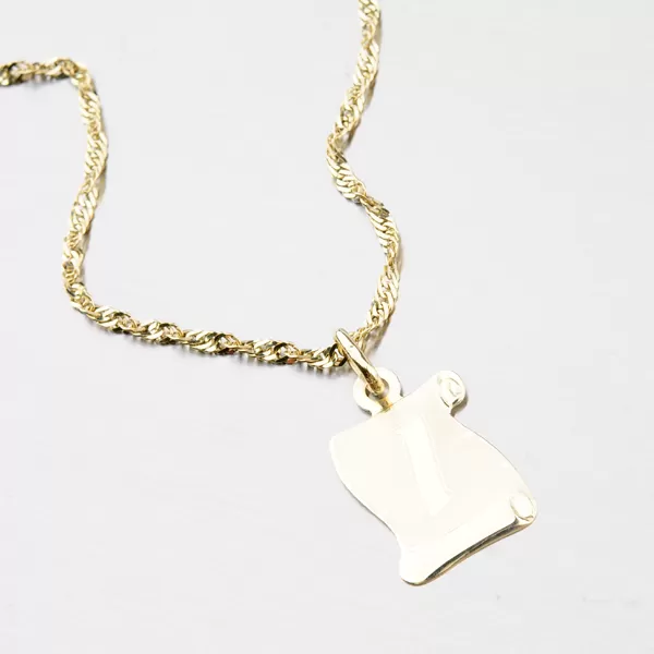 Přívěsek žluté zlato 585 pergamen s písmenkem 43-2065-I