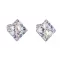 Stříbrné náušnice pecka s krystaly Swarovski fialový kosočtverec 31169.3