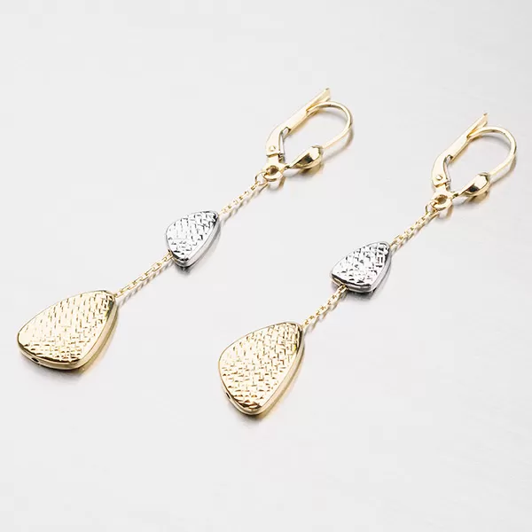 Dámské náušnice zlato mix 585 visací 12-292