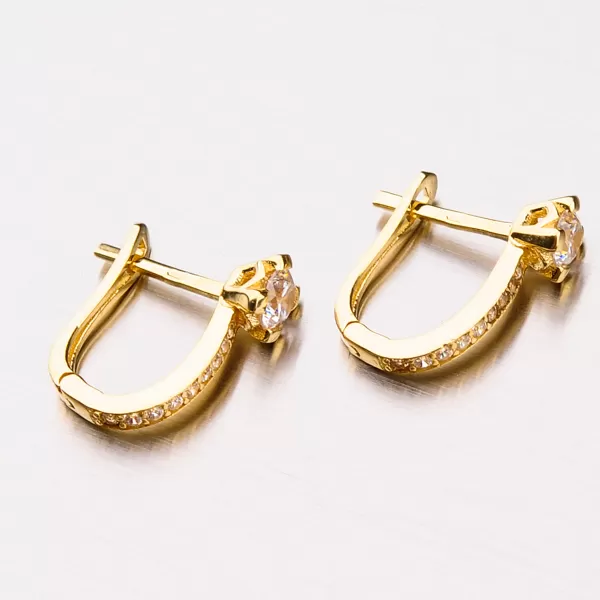 Dámské náušnice žluté zlato 585 zirkon 42-31939