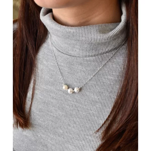 Perlový náhrdelník z pravých říčních perel bílý 22017.1