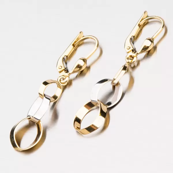 Dámské náušnice žluté zlato 585 visací 12-328