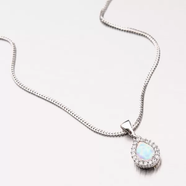 Dámský přívěsek bílé zlato 585 zirkon opál 13-193