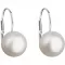 Stříbrné náušnice visací s bílou říční perlou 21045.1