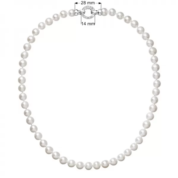 Perlový náhrdelník z pravých říčních perel bílý 22003.1