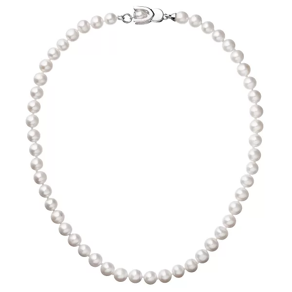 Perlový náhrdelník z pravých říčních perel bílý 22007.1