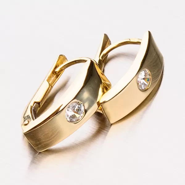 Dámské náušnice žluté zlato 585 zirkon 42-31508