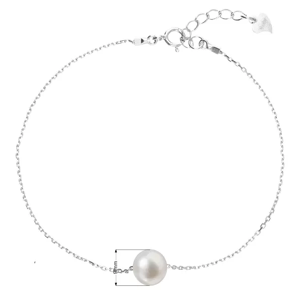 Perlový náramek z pravých říčních perel bílý 23009.1