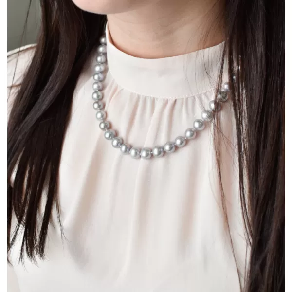 Perlový náhrdelník z pravých říčních perel šedý 22028.3