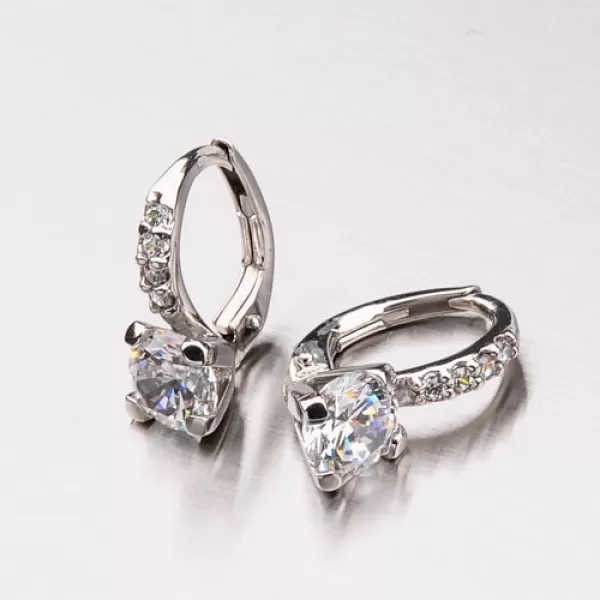 Dámské náušnice bílé zlato 585 zirkon 12-375