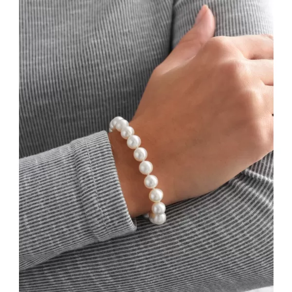 Perlový náramek z pravých říčních perel bílý 23006.1