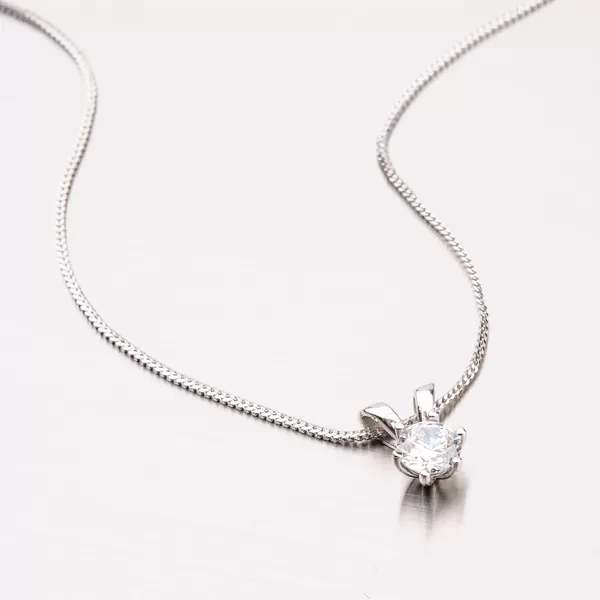 Zlatý přívěsek z bílého zlata 585/1000 se zirkonem GLX-10791B